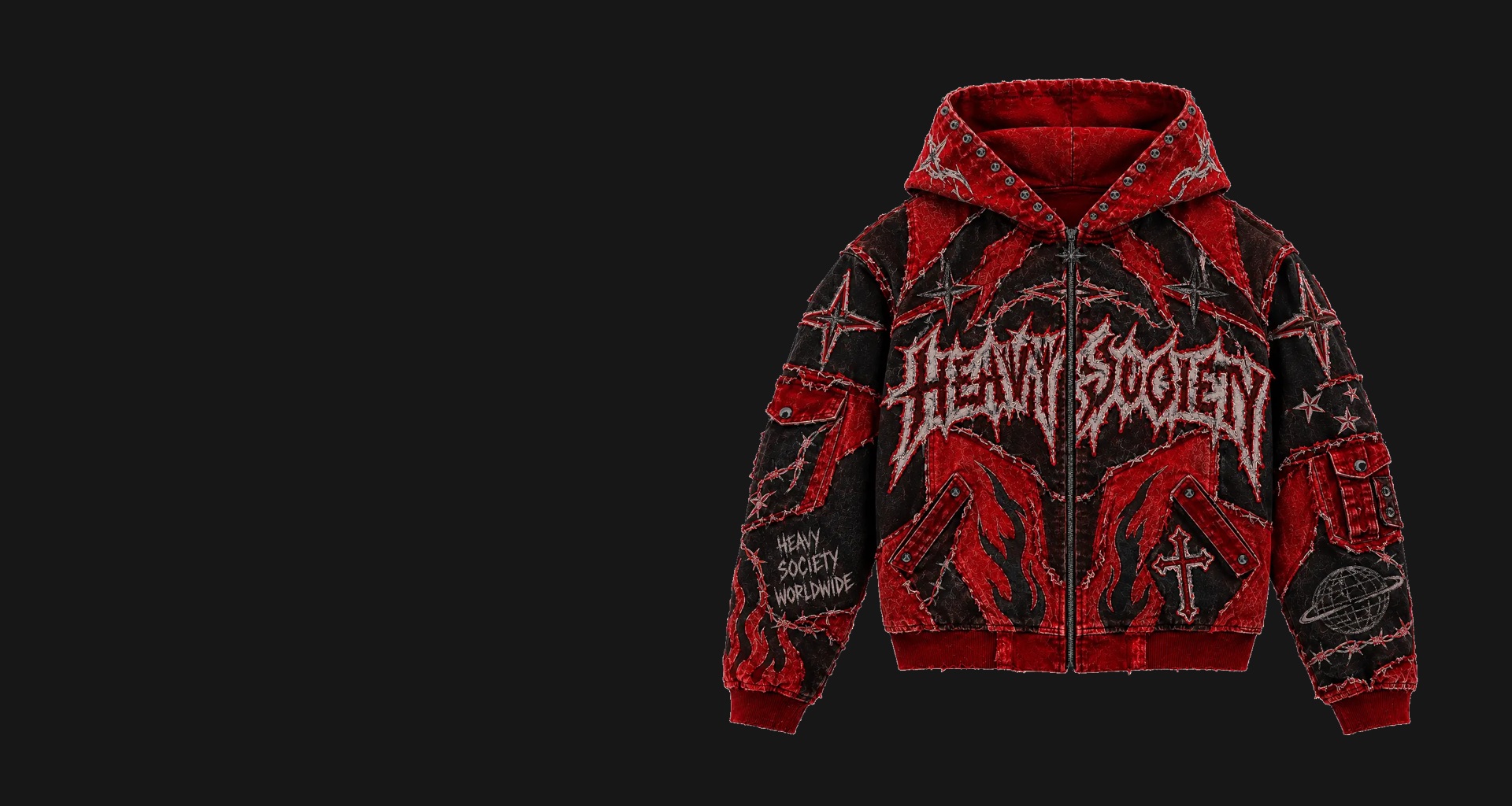 Heavy Society red and black statement jacket